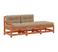 vidaXL Unidades de sofá seccional Marrón Cera 190 x 62 x 70,5 cm, Sofá Modular de Exterior para jardín y terraza, Asientos contemporáneos para una Vida Elegante, Conjunto de Lounge cómodo