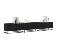 vidaXL Unidades de TV 2 pcs Roble Negro 240 x 35 x 41 cm, Mueble Moderno para TV, estantería Rectangular, gabinete Minimalista, Consola para Sala, Cine en casa