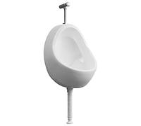 vidaXL Urinario Porcelana Montaje Pared Masculino Válvula Sifón Descarga Tubo Desagüe Incluidos Conjunto Inodoro Cerámica WC Diseño Forma Oval Blanco