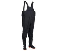 VidaXL Vadeador de Pecho Con Botas Negro Talla 46, Traje de Vadear, Vadeadores de Pesca Hasta el Pecho