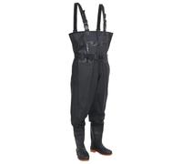 vidaXL Vadeador de Pecho con Botas y cinturón Negro Talla 41
