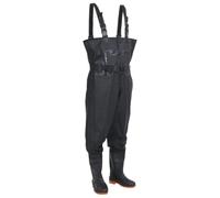 vidaXL Vadeador de Pecho con Botas y cinturón Negro Talla 43