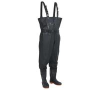 vidaXL Vadeador de Pecho con Botas y cinturón Negro Talla 45