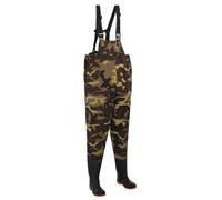 vidaXL Vadeadores con botas de poliéster recubierto de PVC, talla 43, impermeables, ajustables para aventuras al aire libre, equipo deportivo y de ocio