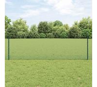 vidaXL Rejilla de Alambre Soldado con 5 postes en verde, medidas de 06 x 10m. Hecha de acero, esta cerca metálica es resistente a los rayos UV y tiene un diseño duradero y moderno, ideal para tu jar