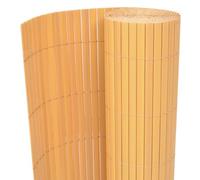 vidaXL Valla de jardín a dos caras de PVC 150 x 300 cm Amarillo, Impermeable, Duradera, Ajustable. Valla exterior, Barrera, Límite con puerta plegable. Divisor de terraza, Accesorio de entrada, Segur