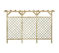 vidaXL Valla de Jardín Celosía con Pérgola Panel Patio Terraza Exterior Alambrada Cerca Barrera Privacidad Partición Enrejado Madera Pino Impregnada