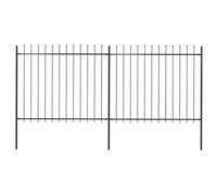 vidaXL Valla de jardín con Punta de Lanza de Acero 359x150 cm Negra