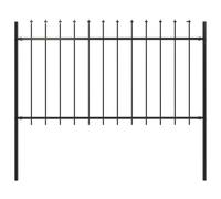 vidaXL Valla de Jardín con Puntas de Lanza Acero Cercado de Metal Paneles Valla Barrera Perimetral Segura Ocultación Decorativa Estable Negro 1.7x1m