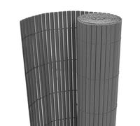 vidaXL Valla Jardín Doble Cara Cerca Cercado Vallado Reja Verja Exterior Patio Aire Libre Barrera Panel Planta Plástica Terraza Gris