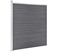 vidaXL Valla de Jardín Muros Panel Cercado Borde Césped Seguridad Separador Exterior Aire Libre Terraza Decorativas de WPC Gris 353x186 cm