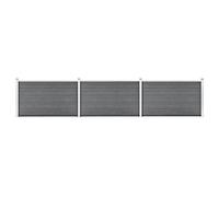 vidaXL Valla de Jardín Muros Panel Cercado Borde Césped Seguridad Separador Exterior Aire Libre Terraza Decorativas de WPC Gris 526x106 cm