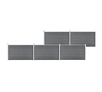 vidaXL Valla de Jardín Muros Panel Cercado Borde Césped Seguridad Separador Exterior Aire Libre Terraza Decorativas de WPC Gris 872x106 cm