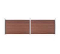 vidaXL Valla de Jardín Muros Panel Cercado Borde Césped Seguridad Separador Exterior Aire Libre Terraza Decorativas de WPC Marrón 353x106 cm