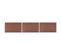 vidaXL Valla de Jardín Muros Panel Cercado Borde Césped Seguridad Separador Exterior Aire Libre Terraza Decorativas de WPC Marrón 526x106 cm