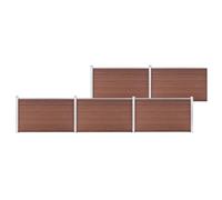 vidaXL Valla de Jardín Muros Panel Cercado Borde Césped Seguridad Separador Exterior Aire Libre Terraza Decorativas de WPC Marrón 872x106 cm