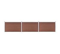 vidaXL Valla de Jardín Muros Panel Cercado Borde Césped Seguridad Separador Exterior Aire Libre Terraza Decorativas de WPC Marrón 526x106 cm