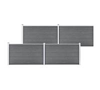 vidaXL Valla de Jardín Muros Panel Cercado Borde Césped Seguridad Separador Exterior Aire Libre Terraza Decorativas de WPC Gris 699x106 cm