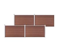 vidaXL Valla de jardín Panel cercado WPC marrón 699x106 cm, 4 módulos