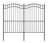 vidaXL Valla de Jardín Panel de Valla Borde al Aire Libre Cercado para Huertos Valla Decorativa con Punta de Lanza Acero Recubierto Negro 222cm