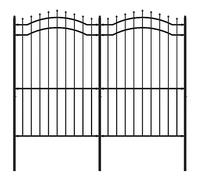 vidaXL Valla de Jardín Panel de Valla Borde al Aire Libre Cercado para Huertos Valla Decorativa con Punta de Lanza Acero Recubierto Negro 222cm