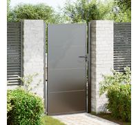 vidaXL Valla de jardín - Valla de acero negro moderna para tu jardín o terraza. Ideal para seguridad y estilo.