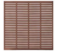 vidaXL Valla de Lamas Listones Panel Cerca sin Poste Repuesto Sombra Patio Jardín Persianas Pantalla Cortavientos Biombo WPC Marrón 180x180 cm