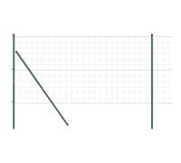 vidaXL Valla Euro con 7 postes, 14 x 10 m de acero galvanizado verde | Cercas exteriores resistentes a los rayos UV y duraderas, ideales para el jardín o como soporte para paneles de malla en terraza