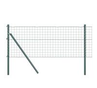 vidaXL Valla Euro con 7 postes de 0.4 x 10 m en acero galvanizado verde. Ideal para dar privacidad en exteriores, resistente a los rayos UV y duradera. Perfecta para marcar límites en tu jardín o com