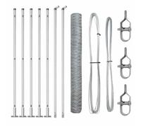 vidaXL Valla Hexagonal 1 x 10m Acero Galvanizado | Valla Exterior Resistente, Fácil de Montar, Estilo Industrial, Kit Completo, Barrera de Jardín, Panel de Terraza, Seguridad, Enclosure, Privacidad,