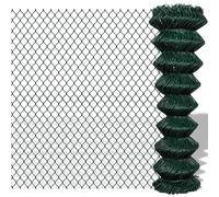 vidaXL Valla Jardín 1,5x25 m Acero y PVC Verde Malla Alambre Cerca Alambrada