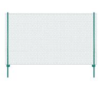 vidaXL Valla Jardín Malla Alambre Rollo + 11 Postes Acero Metálico Cercado Metal Separador Protección Corral Gallinas Animales 25x2 m