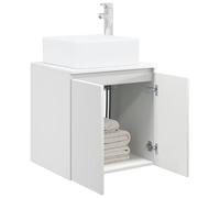 vidaXL Vanidad con Lavabo de Pared Blanco 49,5 x 41 x 63 cm, Espejo de Pared Moderno, solución compacta para el baño, Almacenamiento Que Ahorra Espacio, diseño Minimalista