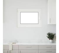 Ventana de sótano Manual RISOR 80x50 cm PVC y Vidrio, Diseño de Ventana Moderna para sótanos, Vidrio PVC Duradero, eficiente energéticamente, Aislamiento térmico, insonorizada