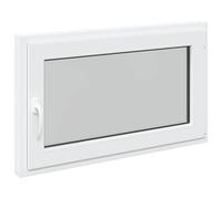 vidaXL Ventana de sótano RISOR 100 x 50 cm PVC y Vidrio Blanco, Sótano, Aislante Térmico Moderno y Duradero para Ventanas Eficientes, Accesorios de Vidrio PVC Aislantes