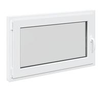 vidaXL Ventana de sótano RISOR 100 x 60 cm PVC y vidrio blanca, aislante térmico, moderna y duradera