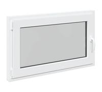 vidaXL Ventana de sótano RISOR 100 x 70 cm PVC y Vidrio Blanco, Sótano, Aislante Térmico Moderno y Duradero para Ventanas Eficientes, Accesorios de Vidrio PVC Aislantes