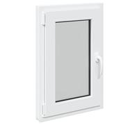 vidaXL Ventana de sótano RISOR 50 x 75 cm PVC y Vidrio Blanco, Sótano, Aislante Térmico Moderno y Duradero para Ventanas Eficientes, Accesorios de Vidrio PVC Aislantes
