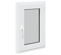 vidaXL Ventana de sótano RISOR 50 x 75 cm PVC y Vidrio Blanco, Sótano, Aislante Térmico Moderno y Duradero para Ventanas Eficientes, Accesorios de Vidrio PVC Aislantes