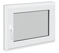 vidaXL Ventana de sótano RISOR 60 x 100 cm PVC y Vidrio Gris Antracita, Sótano, Aislante Térmico Moderno y Duradero para Ventanas Eficientes, Accesorios de Vidrio PVC Aislantes
