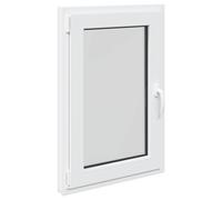 vidaXL Ventana de sótano RISOR 60 x 100 cm PVC y Vidrio Blanco, Sótano, Aislante Térmico Moderno y Duradero para Ventanas Eficientes, Accesorios de Vidrio PVC Aislantes