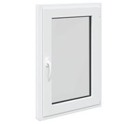 vidaXL Ventana de sótano RISOR 60 x 90 cm PVC y Vidrio Blanco, Sótano, Aislante Térmico Moderno y Duradero para Ventanas Eficientes, Accesorios de Vidrio PVC Aislantes