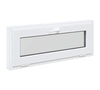 vidaXL Ventana de sótano RISOR 110 x 40 cm PVC y Vidrio Blanco, Diseño Moderno de sótano, instalación de Ventanas rectangulares, PVC Duradero para luz y ventilación