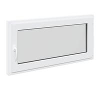 vidaXL Ventana de sótano RISOR 120 x 60 cm PVC y Vidrio Blanco, Diseño de Ventana Moderna para sótanos, Vidrio PVC Duradero, eficiente energéticamente, Aislamiento térmico, insonorizada