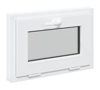 vidaXL Ventana de sótano RISOR 60 x 40 cm PVC y Vidrio Blanco, Diseño Moderno de sótano, instalación de Ventanas rectangulares, PVC Duradero para luz y ventilación