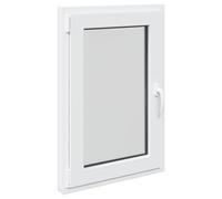 vidaXL Ventana de sótano RISOR 60 x 90 cm PVC y Vidrio Blanco, Sótano, Aislante Térmico Moderno y Duradero para Ventanas Eficientes, Accesorios de Vidrio PVC Aislantes