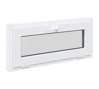 VidaXL - Ventana de sótano RISOR 90 x 40 cm PVC y cristal blanco, diseño moderno de sótano, instalación de ventana rectangular, ventanas de PVC duraderas para luz y ventilación