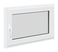 vidaXL Ventana de sótano RISOR 90 x 70 cm PVC y Vidrio Blanco, Sótano, Aislante Térmico Moderno y Duradero para Ventanas Eficientes, Accesorios de Vidrio PVC Aislantes