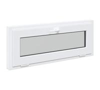 VidaXL Ventana sótano RISOR 110 x 40 cm PVC y cristal blanco, Diseño moderno de sótano, instalación de ventana rectangular, ventanas de PVC duraderas para luz y ventilación