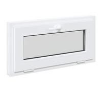 VidaXL Ventana sótano RISOR 80 x 40 cm PVC y cristal blanco, Diseño moderno del sótano, instalación de ventana rectangular, ventanas de PVC duraderas para luz y ventilación